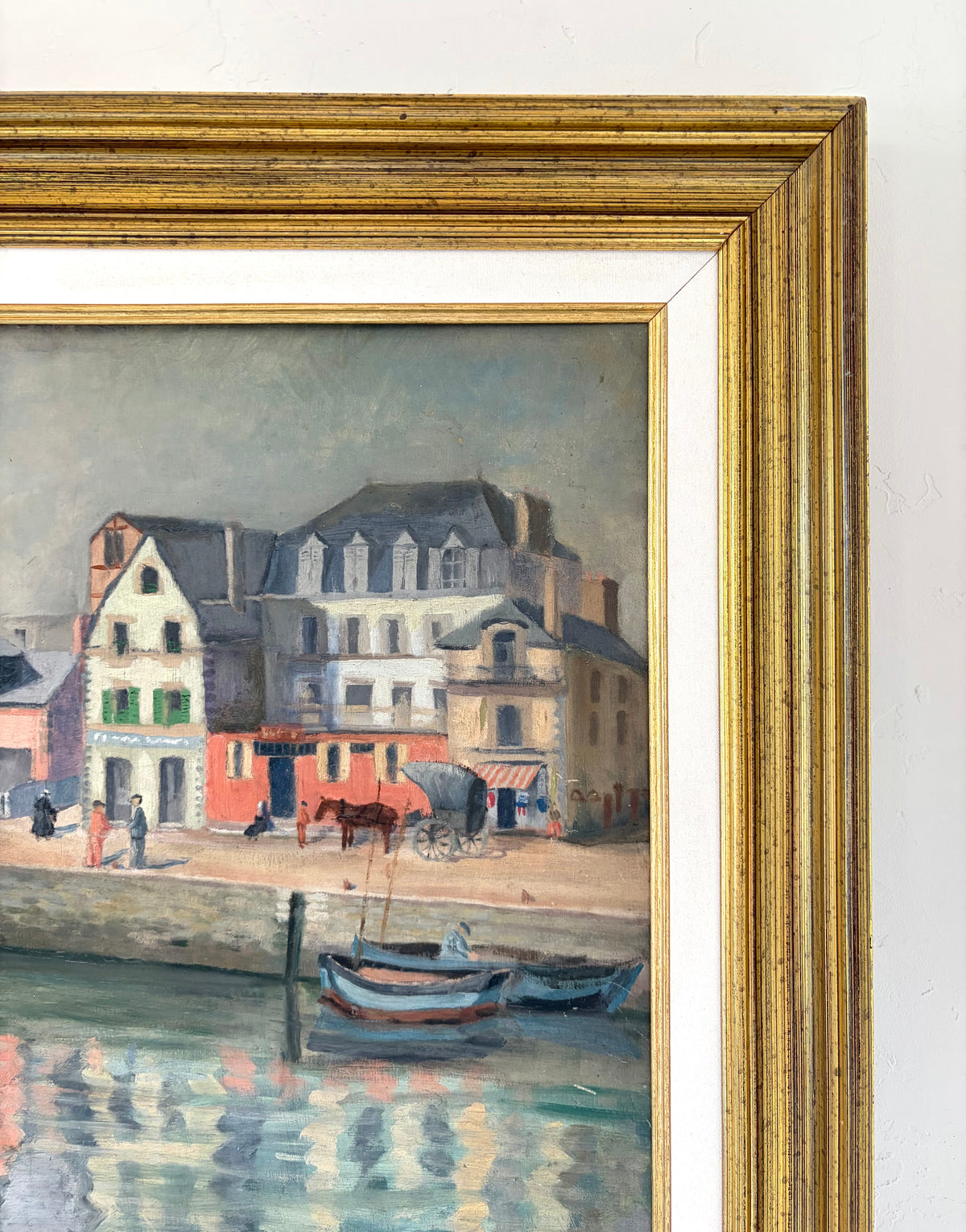 European port town 28" x 24.5"