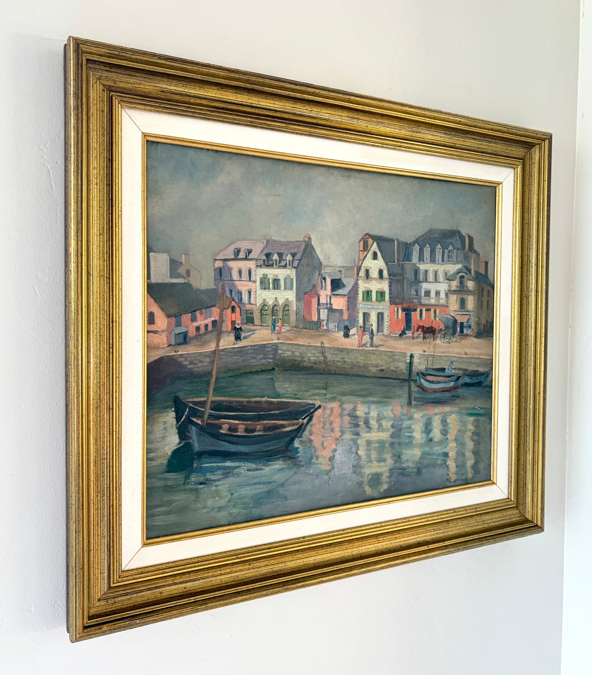 European port town 28" x 24.5"