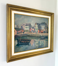 European port town 28" x 24.5"