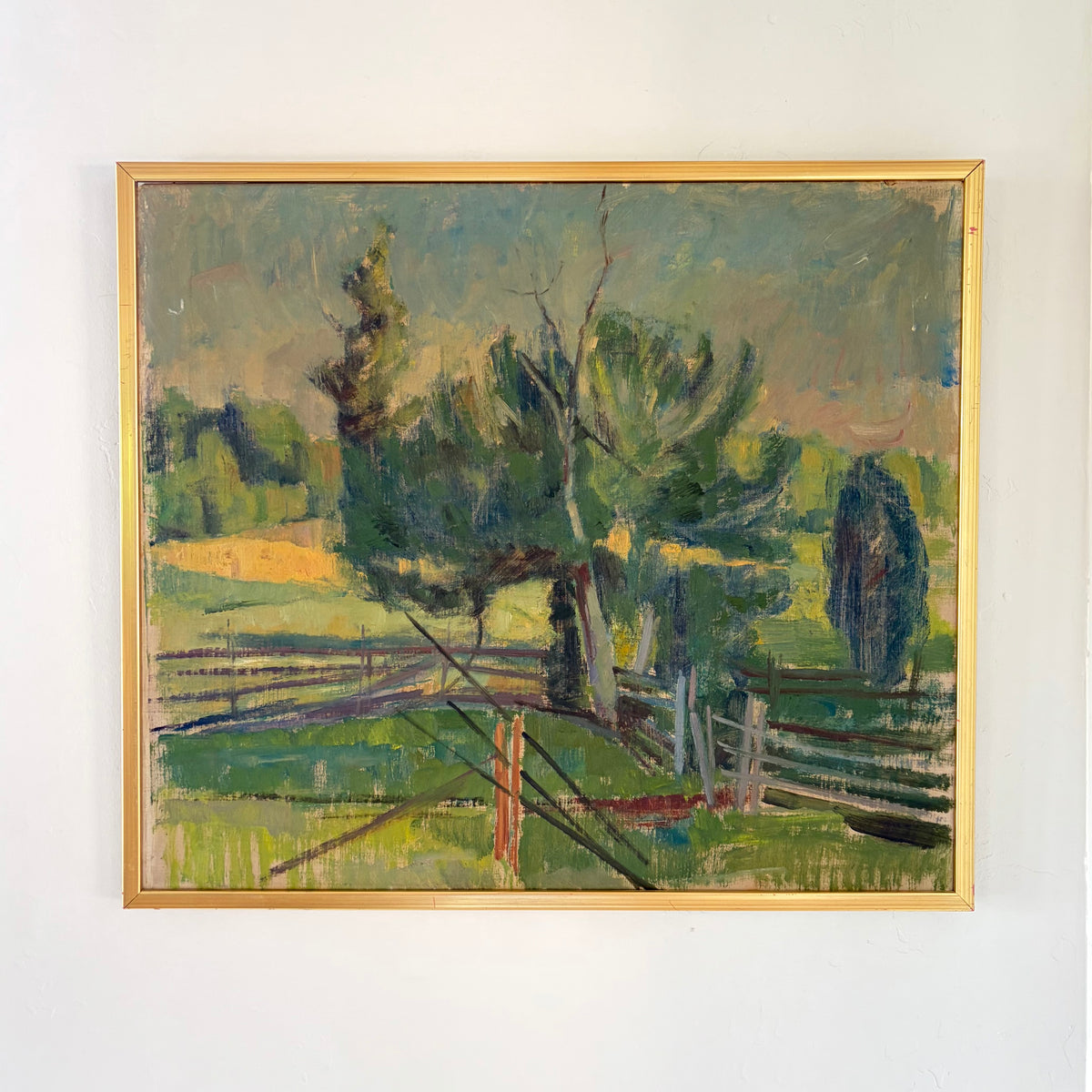 Impressionist country fence 28” x 24.5”