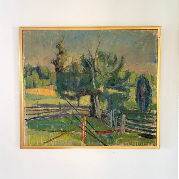 Impressionist country fence 28” x 24.5”