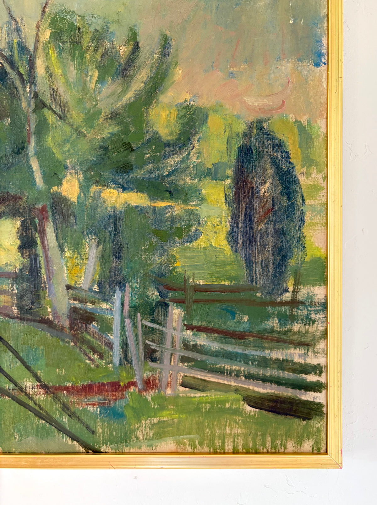 Impressionist country fence 28” x 24.5”