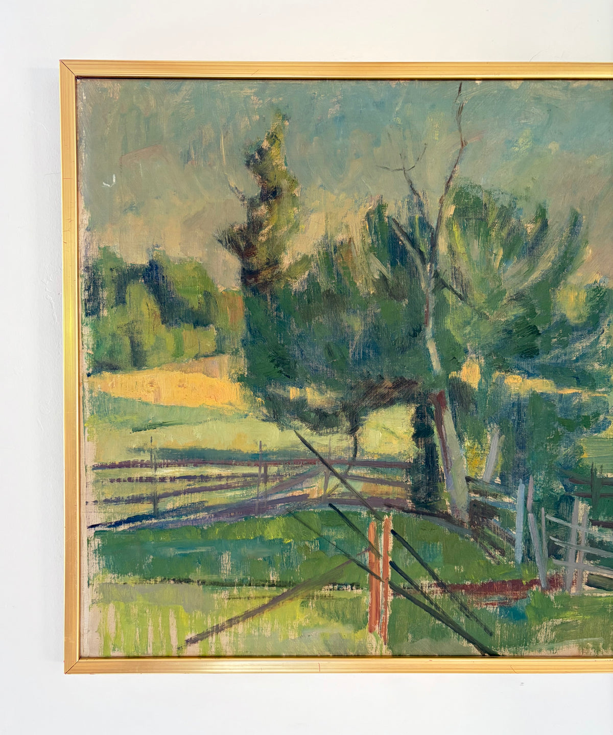 Impressionist country fence 28” x 24.5”