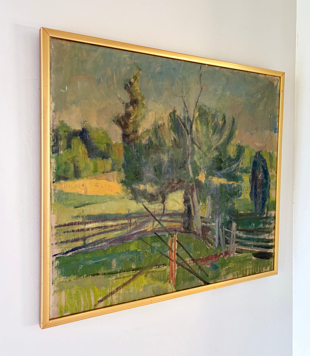 Impressionist country fence 28” x 24.5”