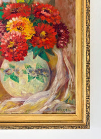 Folk jug with flowers 15” x 21”