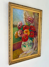 Folk jug with flowers 15” x 21”