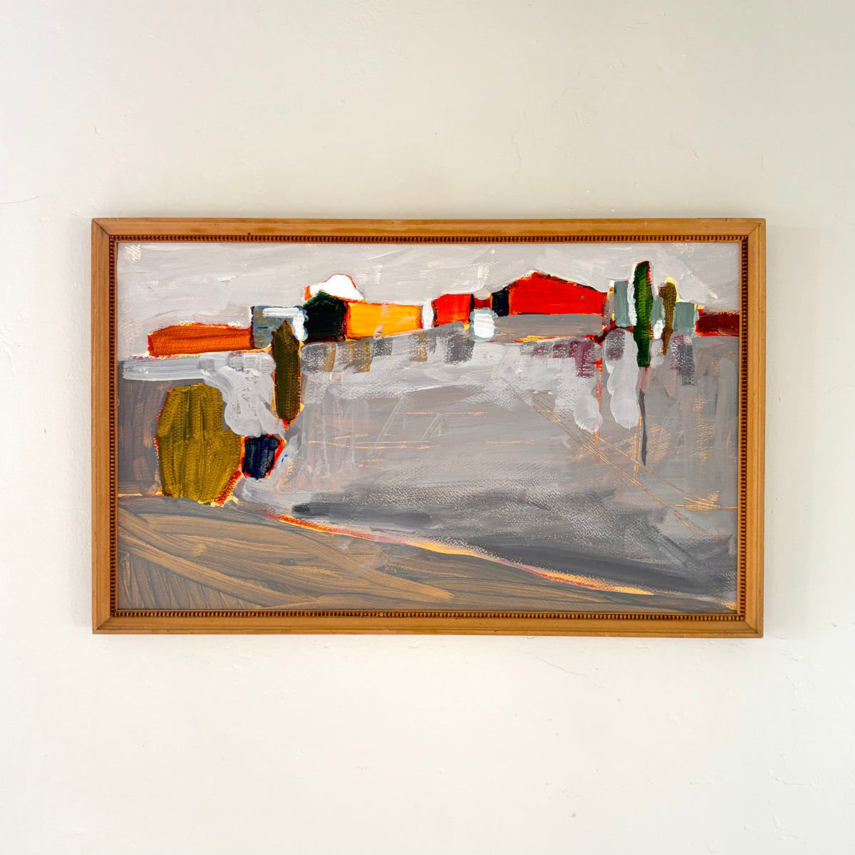 Abstract homes on a hill 23” x 14”