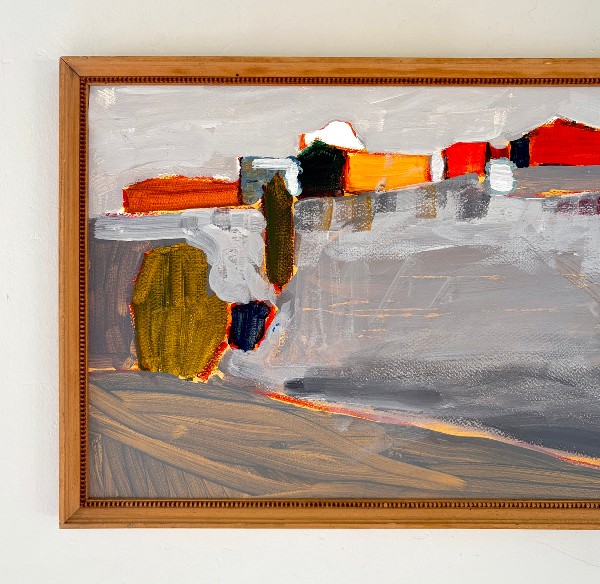 Abstract homes on a hill 23” x 14”