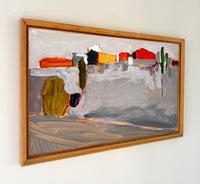 Abstract homes on a hill 23” x 14”