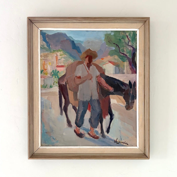 Mallorca man and donkey 17.5" x 20.5"