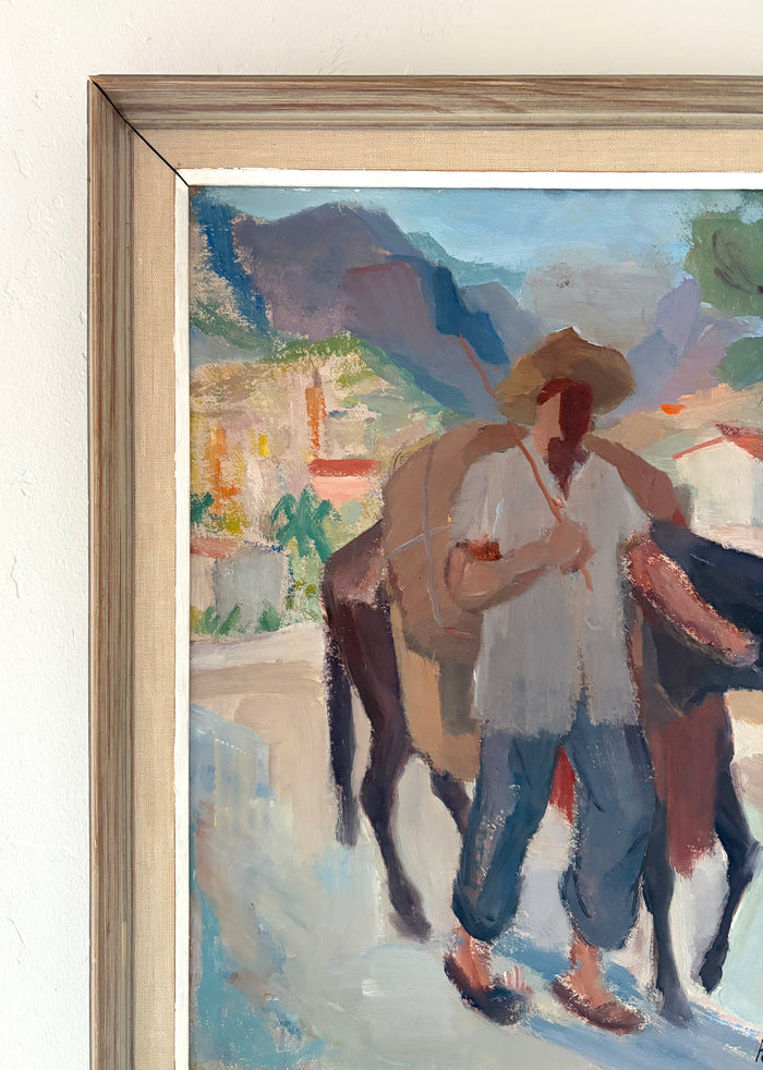 Mallorca man and donkey 17.5" x 20.5"
