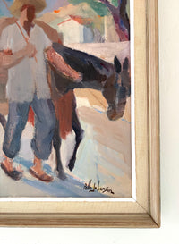 Mallorca man and donkey 17.5" x 20.5"