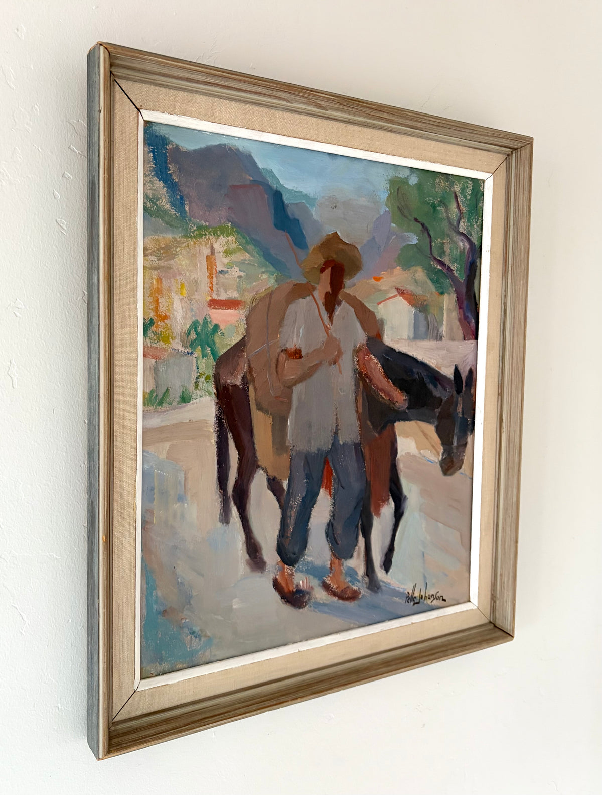 Mallorca man and donkey 17.5" x 20.5"