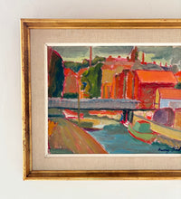 Mid century colorful town 23” x 18”