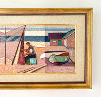Pointillism fisherman 22" x 12.5"
