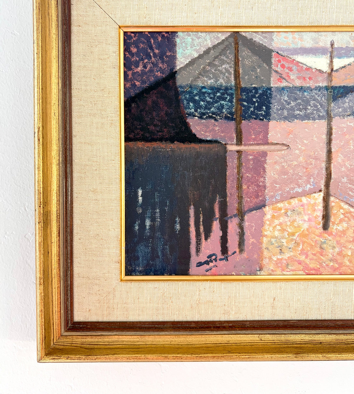Pointillism fisherman 22" x 12.5"