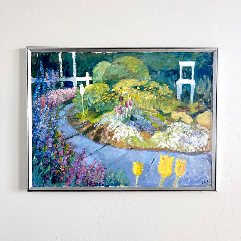 Impressionist spring garden 33.5" x 25.5"