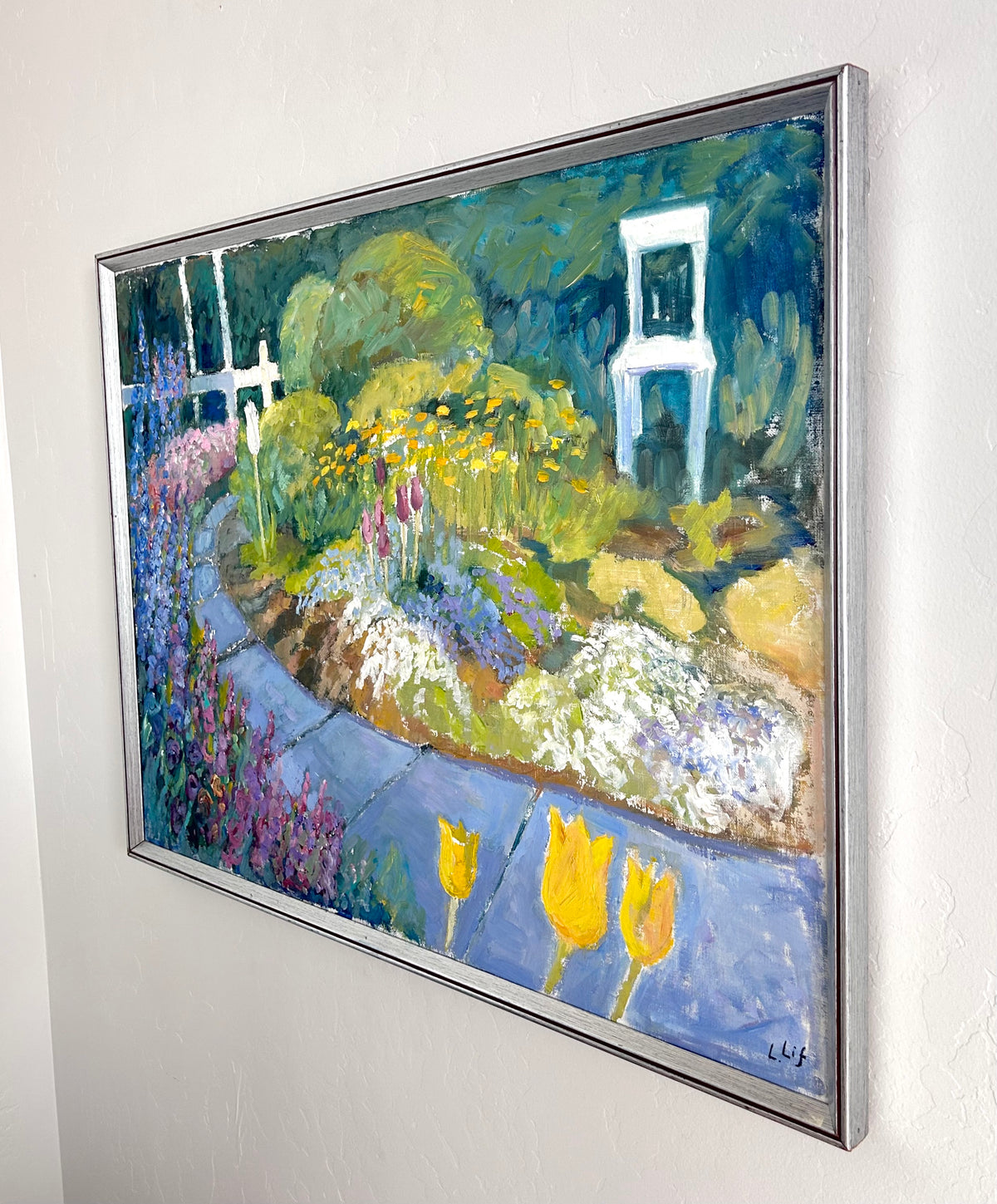 Impressionist spring garden 33.5" x 25.5"