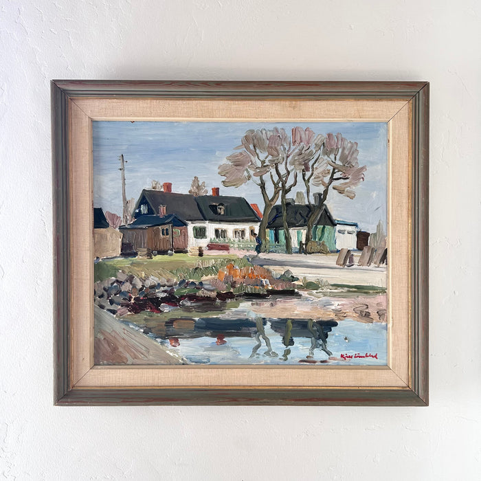 Pastel homes on the pond 26.5” x 23”