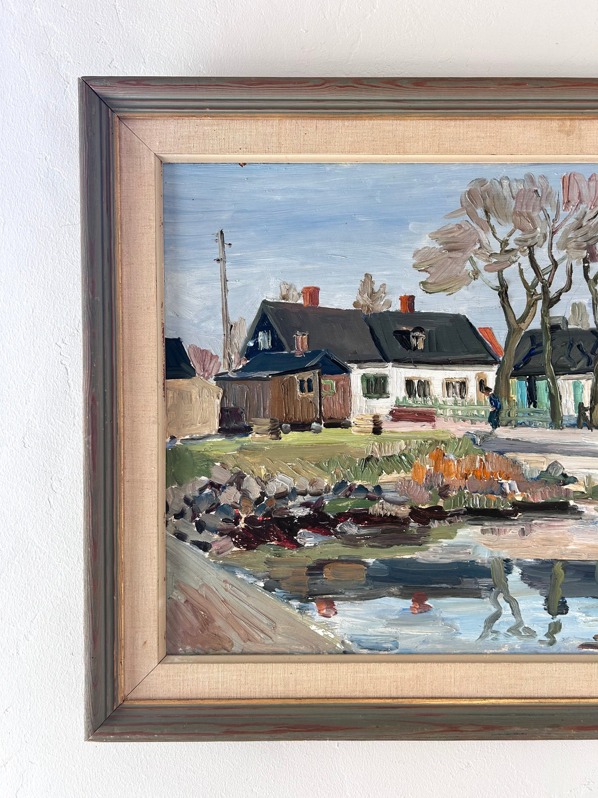 Pastel homes on the pond 26.5” x 23”