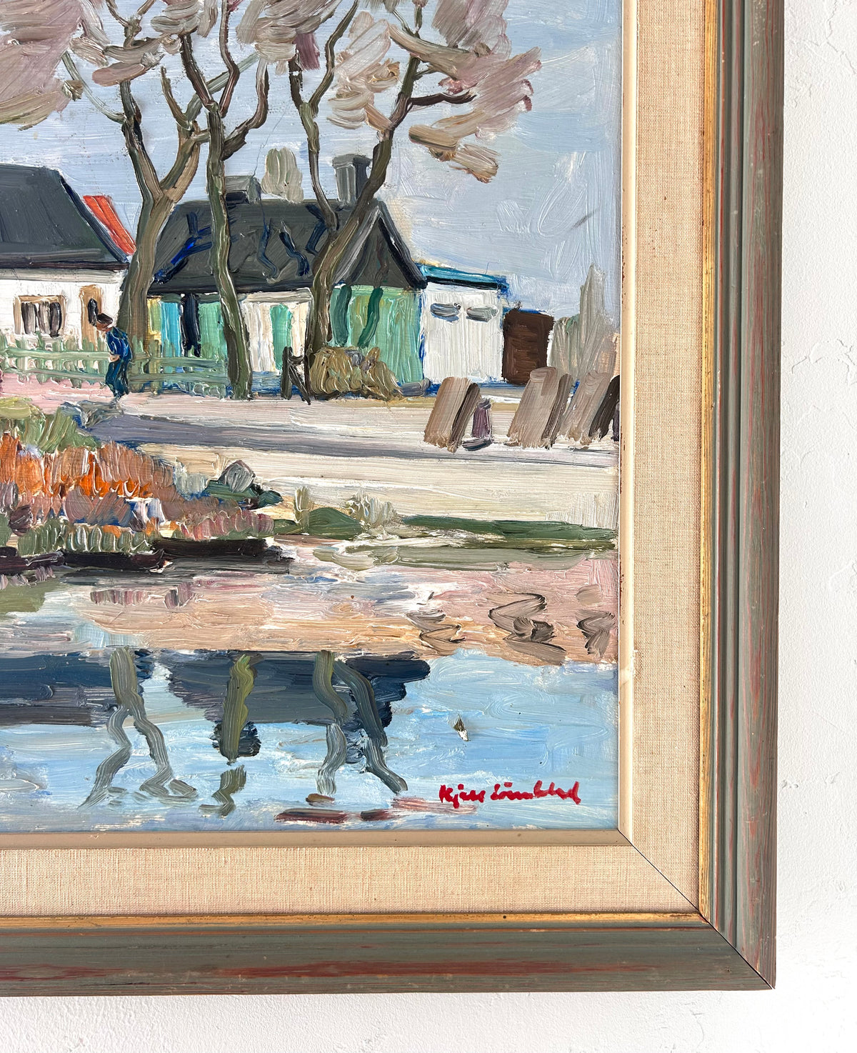 Pastel homes on the pond 26.5” x 23”