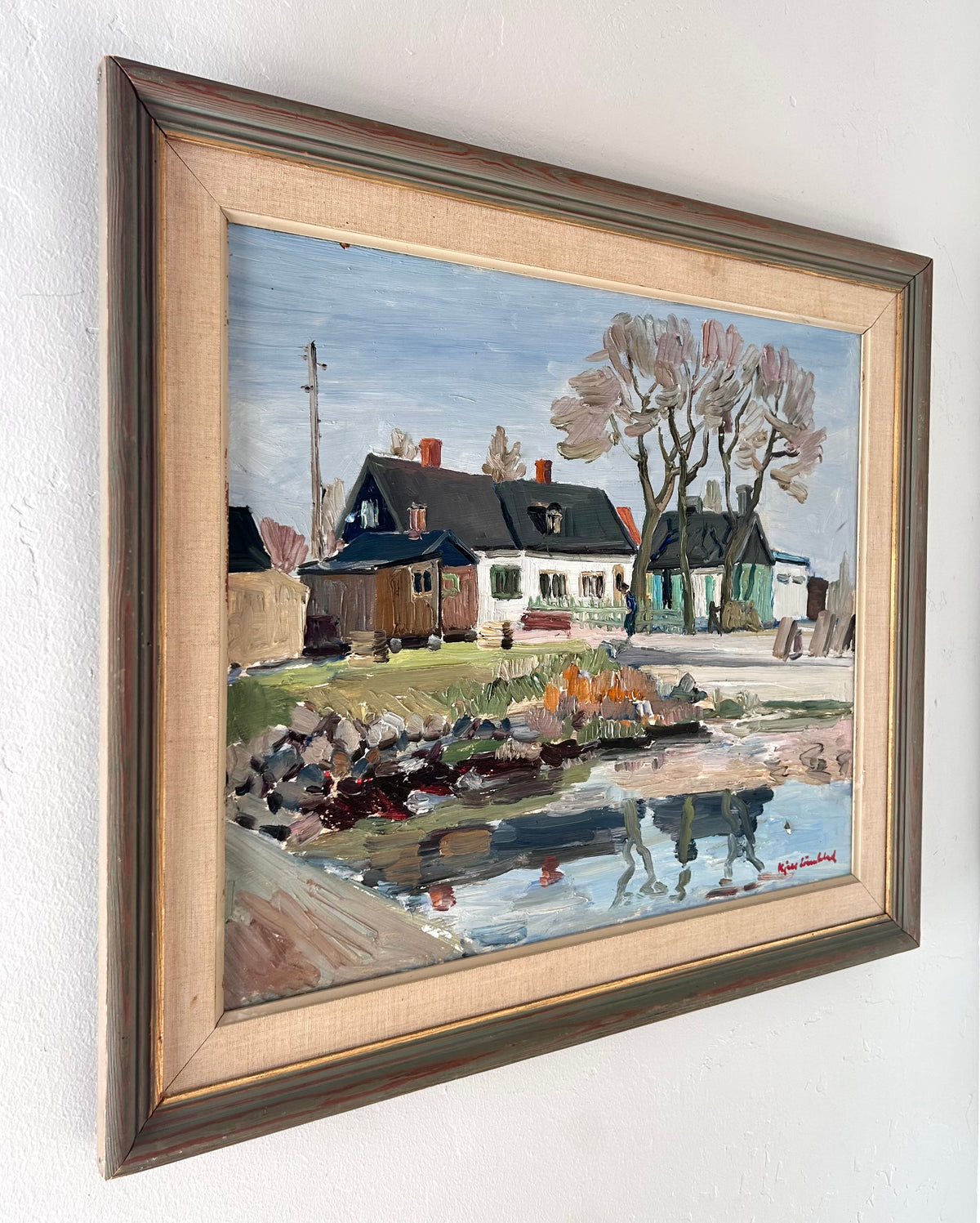 Pastel homes on the pond 26.5” x 23”