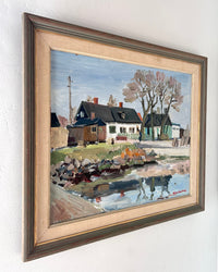 Pastel homes on the pond 26.5” x 23”