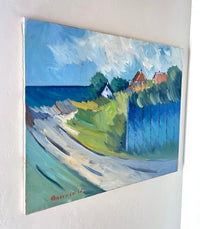 Mid century blue landscape 30" x 24"
