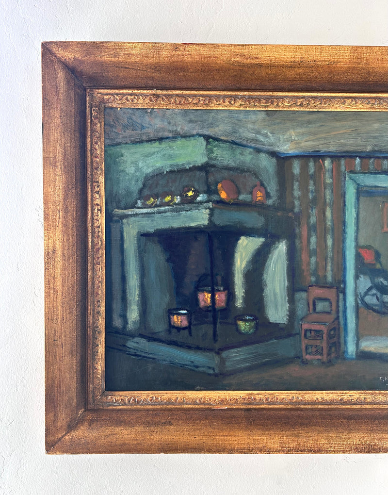 Old English interior 27.5" x 24"