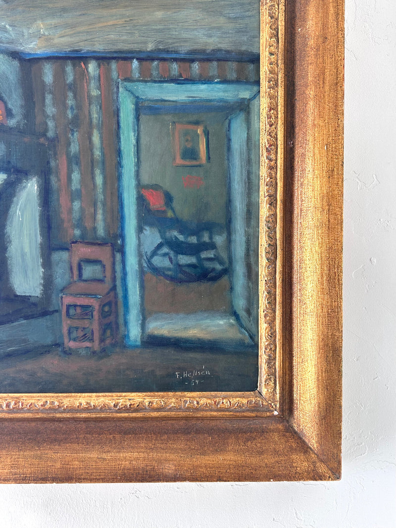 Old English interior 27.5" x 24"
