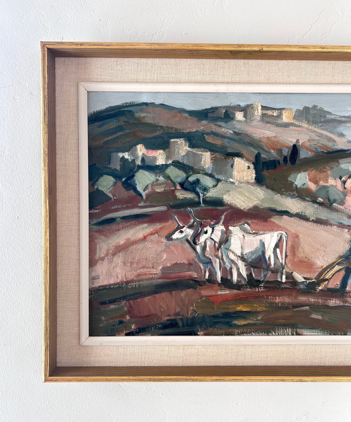 Mediterranean farming scene 19.5" x 23"