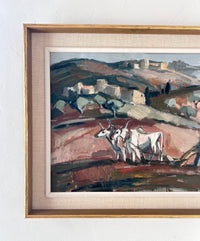 Mediterranean farming scene 19.5" x 23"