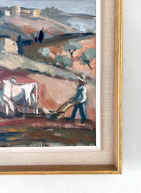 Mediterranean farming scene 19.5" x 23"