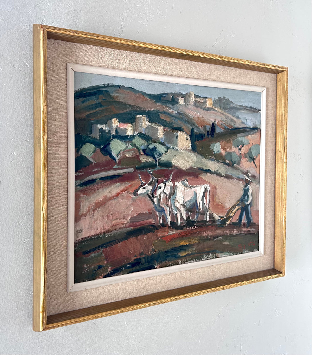 Mediterranean farming scene 19.5" x 23"