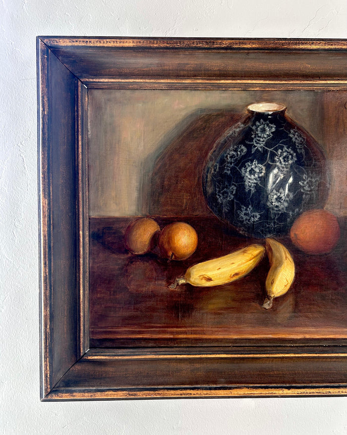 Chinoiserie vase and fruit 25" x 21.5"