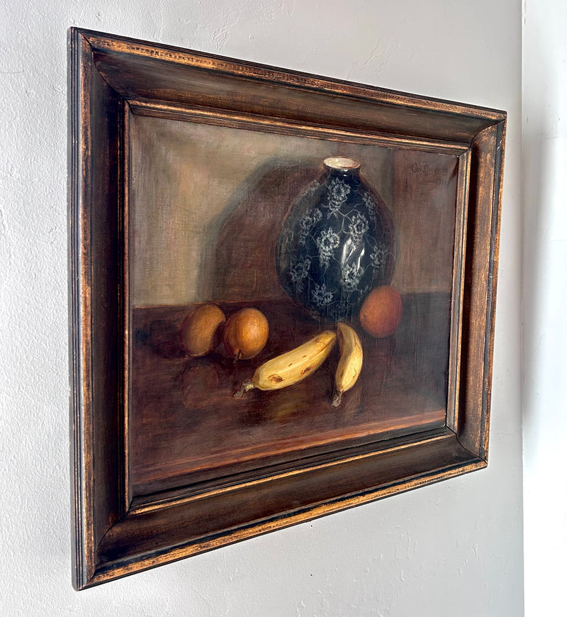 Chinoiserie vase and fruit 25" x 21.5"
