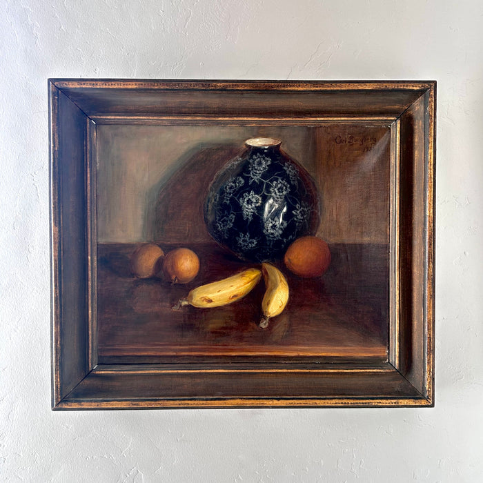 Chinoiserie vase and fruit 25" x 21.5"
