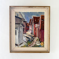 Red coastal cottages 20" x 23"
