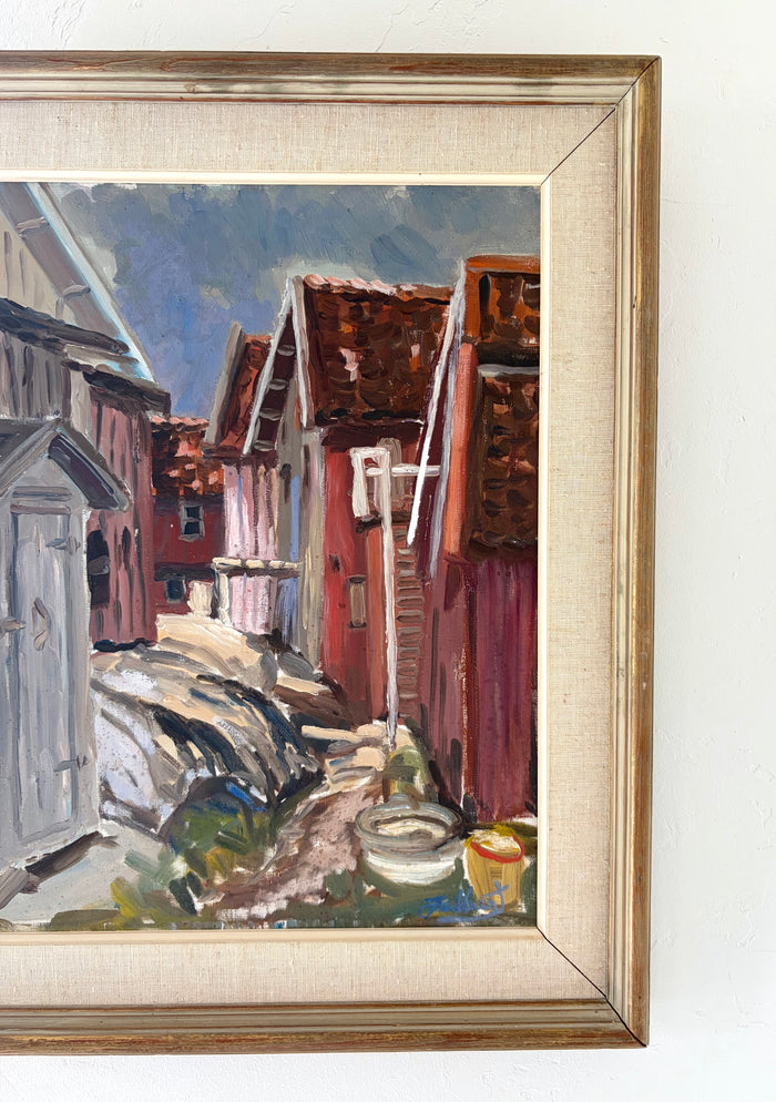 Red coastal cottages 20" x 23"