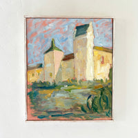 Impressionist pastel church 11" x 12.5"
