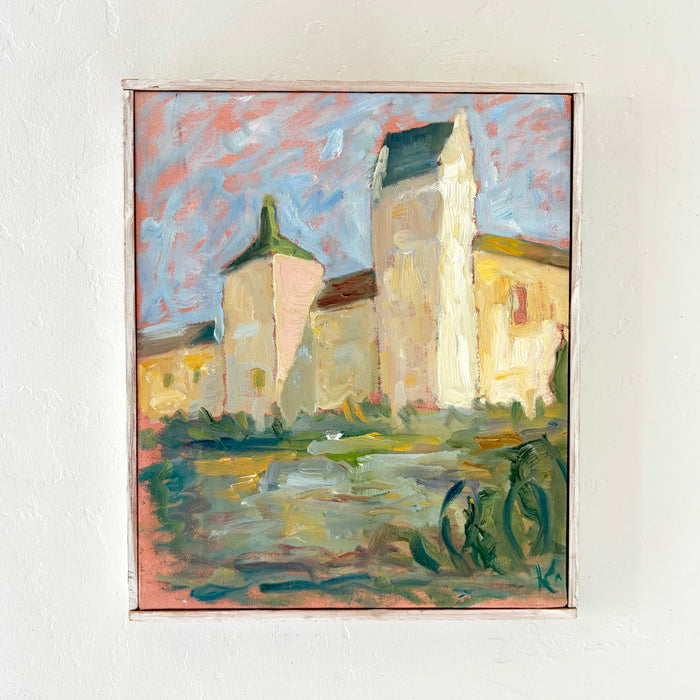 Impressionist pastel church 11" x 12.5"