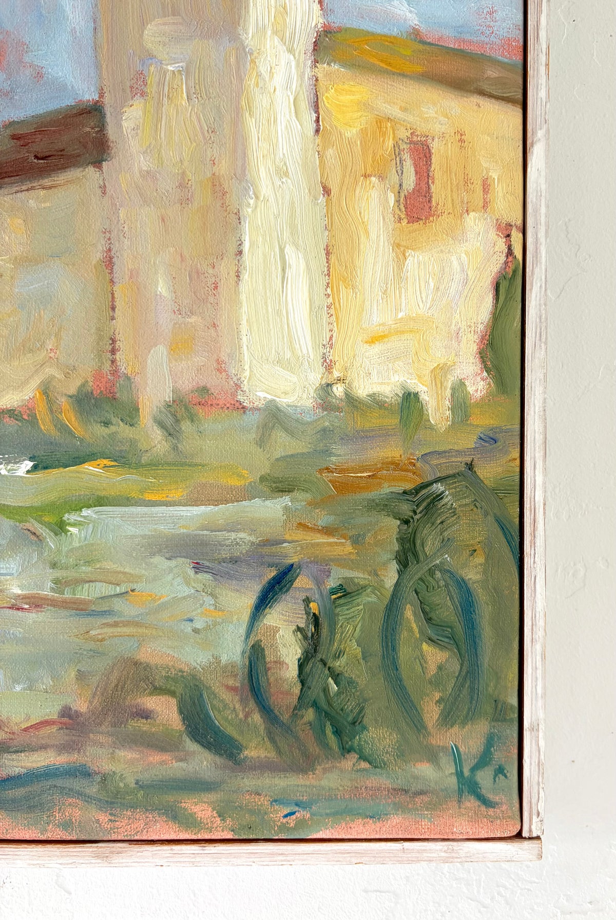 Impressionist pastel church 11" x 12.5"