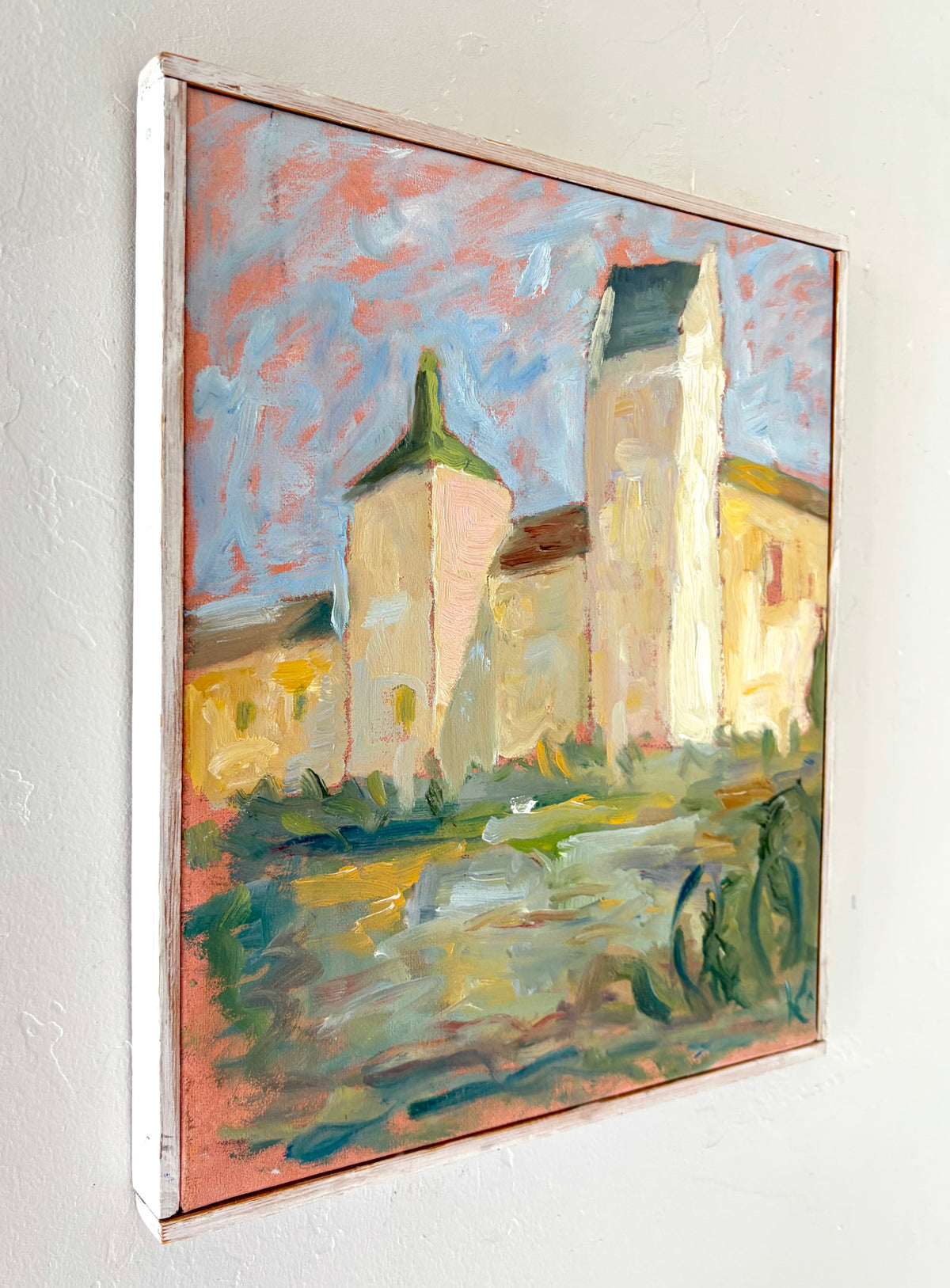 Impressionist pastel church 11" x 12.5"
