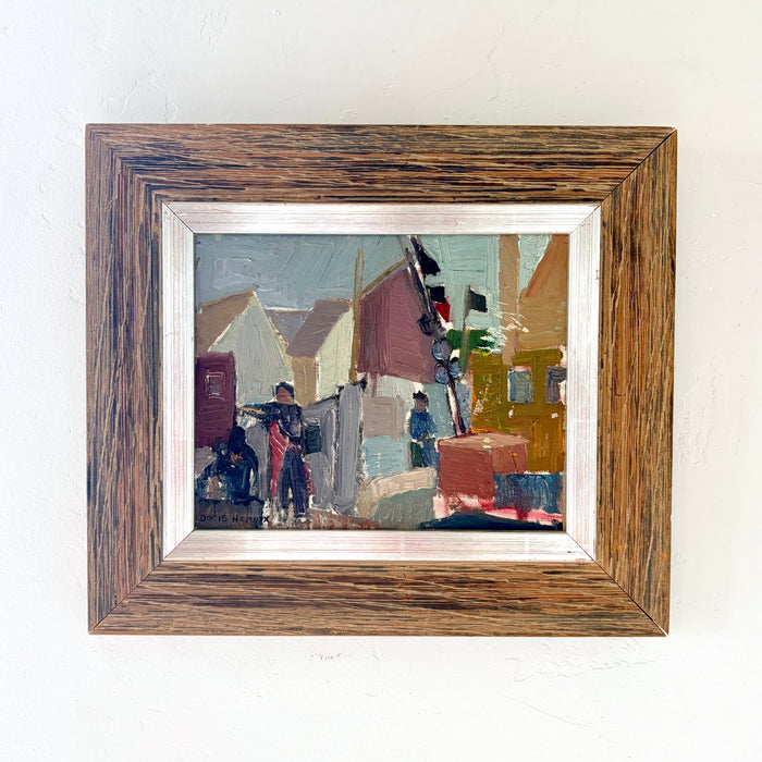 Colorful town folk 15.5" x 13.5"