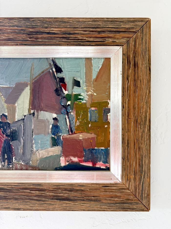 Colorful town folk 15.5" x 13.5"
