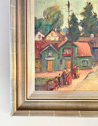 Quaint town scene 22" x 19"