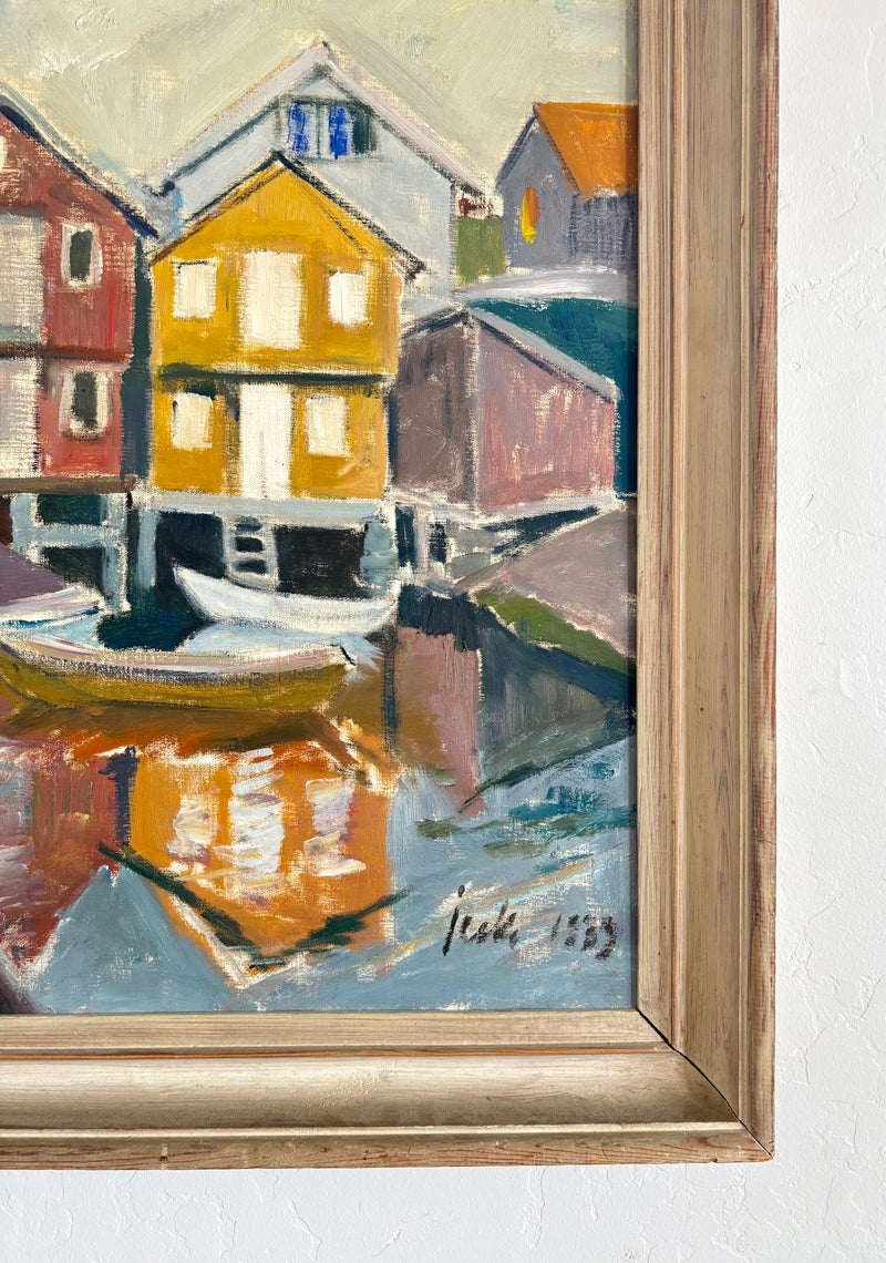 Scandinavian house boats 28.5" x 34"