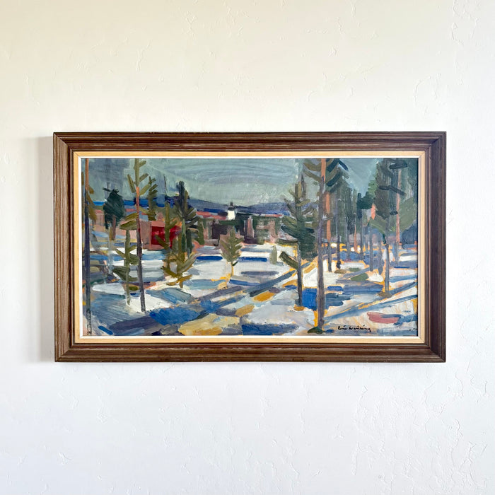 Expressionist winter forest 33.5" x 20"