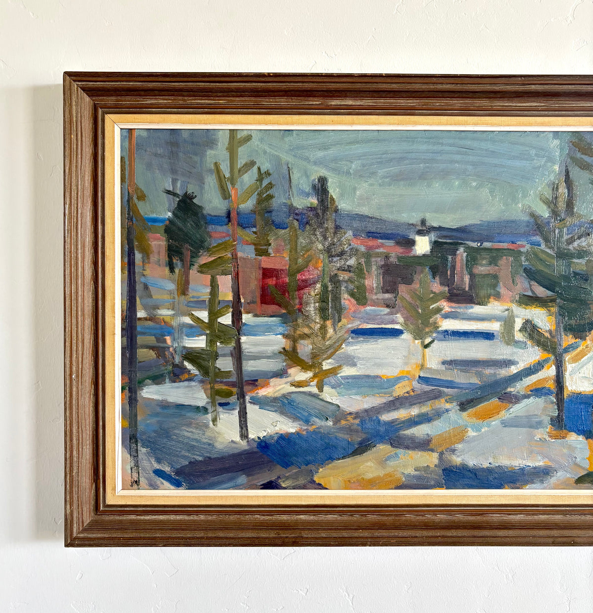 Expressionist winter forest 33.5" x 20"