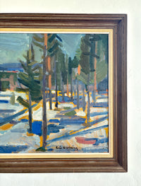 Expressionist winter forest 33.5" x 20"